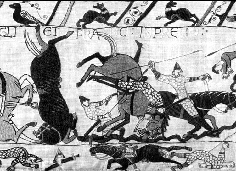 The Bayeux Tapestry (detail), 11th century.