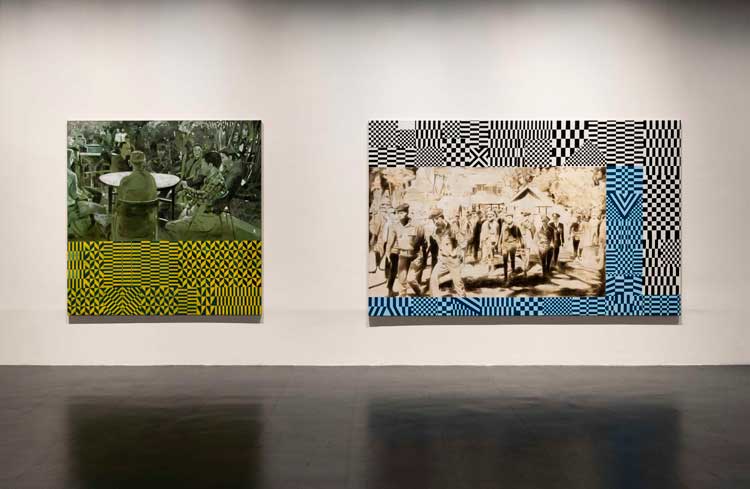 Sawangwongse Yawnghwe, installation view,  National Museum Cardiff, Artes Mundi 11, 2025-26. Photo: Robin Maggs.