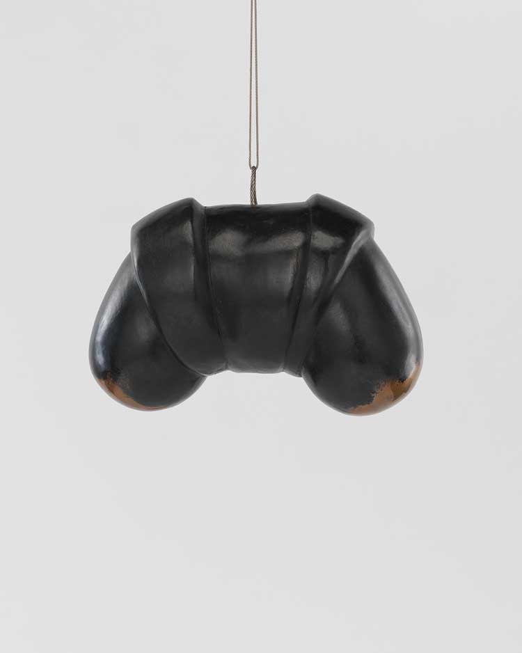 Louise Bourgeois, Hanging Janus, 1968, Bronze, dark and polished patina, 17.5 × 27.9 × 15.9 cm. The Easton Foundation, New York. © The Easton Foundation / VAGA at ARS, NY and DACS, London 2025. Photo: Christopher Burke.