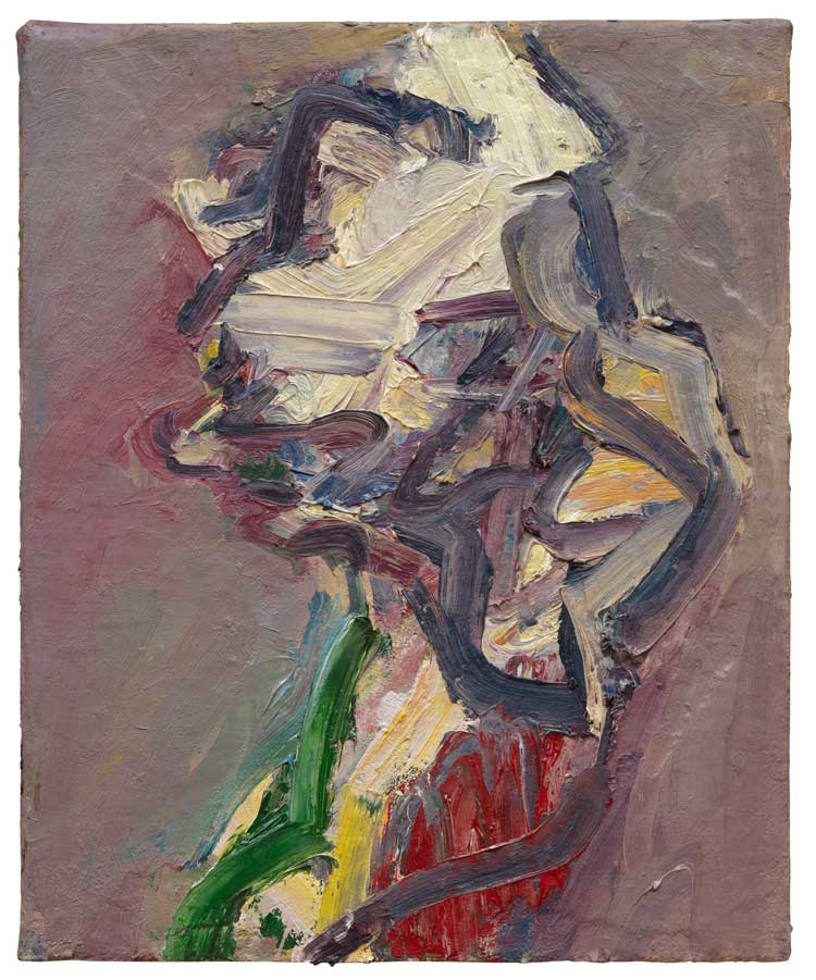 Frank Auerbach. Catherine Lampert – Profile, 1997. Oil on canvas, 22 x 18 in (56 x 46 cm). Private Collection. © The Estate of Frank Auerbach. Courtesy Michael Werner Gallery.