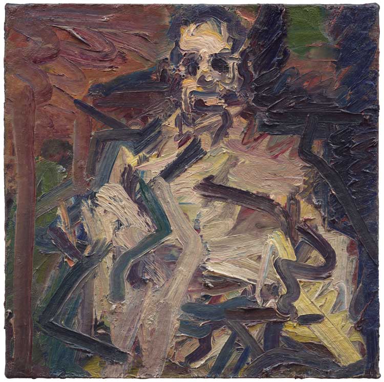 Frank Auerbach. David Landau Seated, 1995. Oil on canvas, 26 x 26 in (66 x 66 cm). Private Collection. © The Estate of Frank Auerbach. Courtesy Michael Werner Gallery.