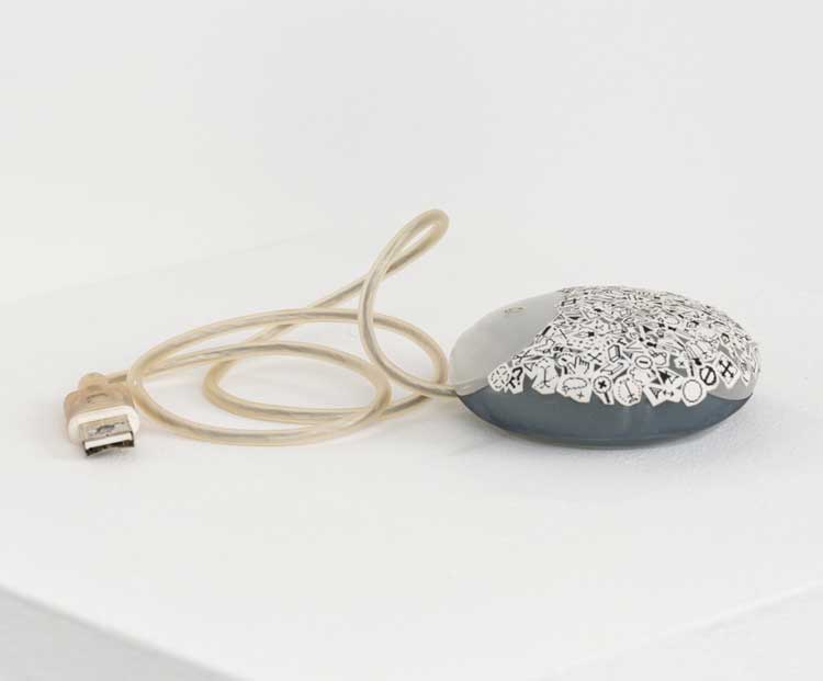 John Maeda. Metamagical Mouse 1996. Mouse, cable, laser print on paper and ERC-721 token, 10.2 x 10.2 cm (4 x 4 in). Courtesy Gazelli Art House and certified by Verisart. Copyright of the artist.