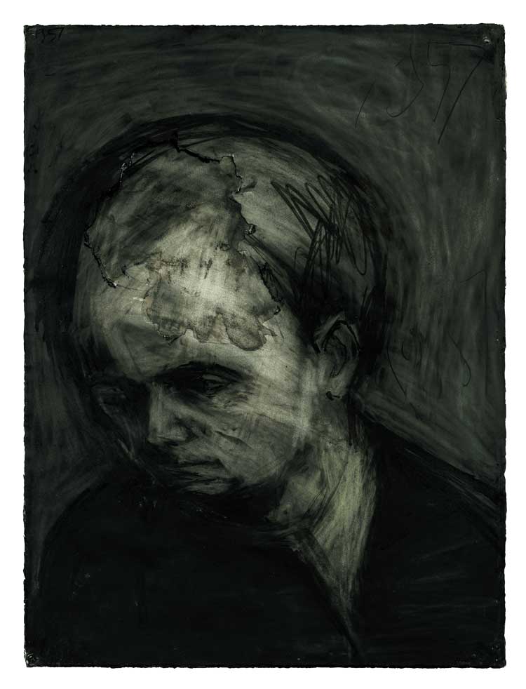 Frank Auerbach, Head of Leon Kossoff, 1957. Charcoal and chalk on paper. Private collection. © the artist, courtesy of Frankie Rossi Art Projects, London.