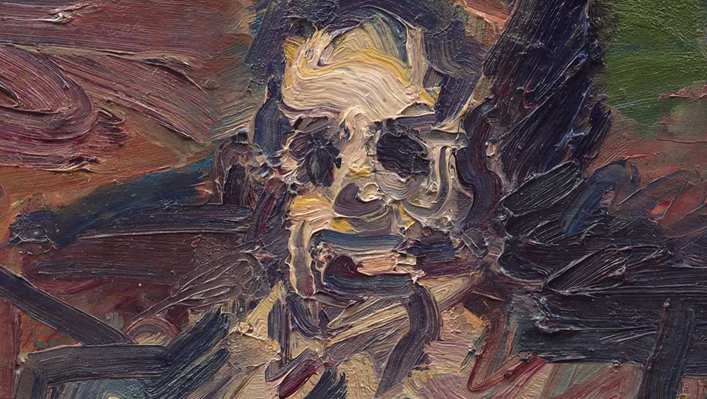Frank Auerbach. David Landau Seated, 1995. Oil on canvas, 26 x 26 in (66 x 66 cm). Private Collection. © The Estate of Frank Auerbach. Courtesy Michael Werner Gallery.