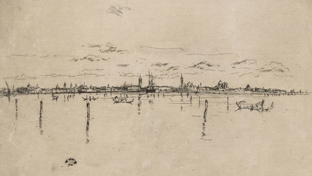 James Abbott McNeill Whistler. The Little Venice, 1879–80. Etching and drypoint, sheet: 7 3/8 × 10 9/16 in (18.7 × 26.8 cm). © Staatliche Museen zu Berlin, Museum of Prints and Drawings / Wolfram Büttner.
