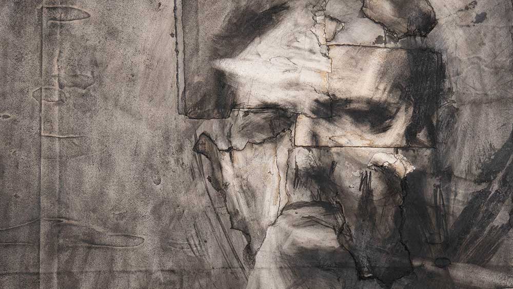 Frank Auerbach: The Charcoal Heads, installation view, The Courtauld Gallery. Photo: Fergus Carmichael.