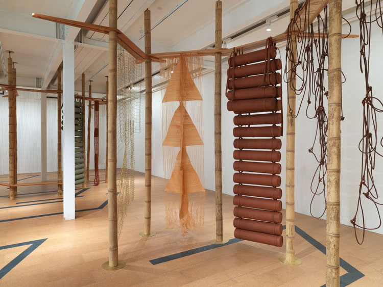 Leonor Antunes, The homemaker and her domain II, 2022. Installation view, Fruitmarket, Edinburgh, 2023. Courtesy the artist, kurimanzutto, Mexico City / New York and Marian Goodman Gallery. Photo: Nick Ash.