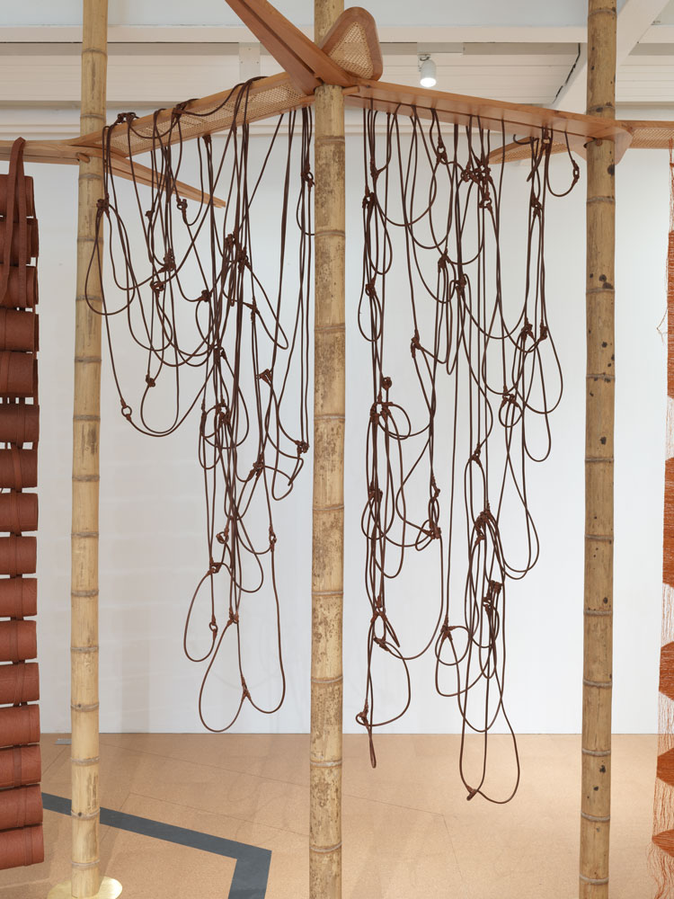 Leonor Antunes, The homemaker and her domain II, 2022. Installation view, Fruitmarket, Edinburgh, 2023. Courtesy the artist, kurimanzutto, Mexico City / New York and Marian Goodman Gallery. Photo: Nick Ash.