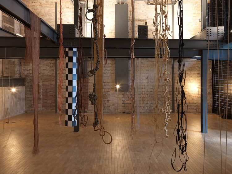 Leonor Antunes, The Apparent Length of a Floor Area, installation view, Fruitmarket, Edinburgh, 2023. Courtesy the artist, kurimanzutto, Mexico City / New York and Marian Goodman Gallery. Photo: Nick Ash.