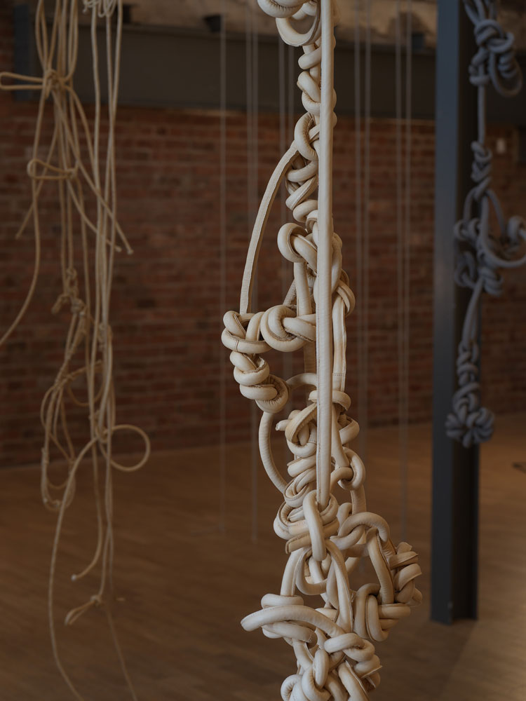 Leonor Antunes, Discrepancies with M.S. #5 (detail), 2020. Courtesy the artist, kurimanzutto, Mexico City/New York. Photo: Nick Ash.