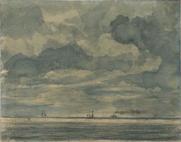 Forgery in the manner of John Constable (1776-1837), Seascape, watercolour. The Courtauld, London (Samuel Courtauld Trust)