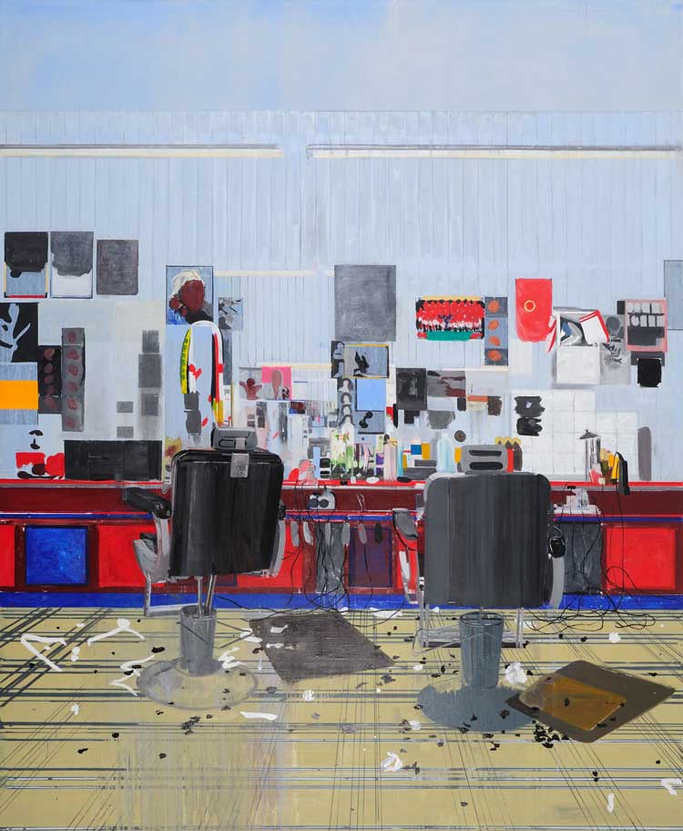 Hurvin Anderson, Afrosheen, 2009.
© Hurvin Anderson. Courtesy the artist and Thomas Dane Gallery.