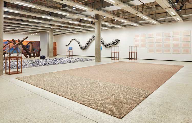 Ai Weiwei, Untitled (Porcelain Balls), 2022. Installation view, Ai Weiwei: Making Sense, The Design Museum, London 2023. Photo: Ed Reeve.