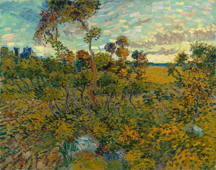 Vincent van Gogh, Sunset at Montmajour (‘Coucher de soleil à Montmajour'), July 1888. Oil on canvas, 73.3 x 93.3 cm. Private collection - courtesy of HomeArt. © Photo courtesy of the owner.