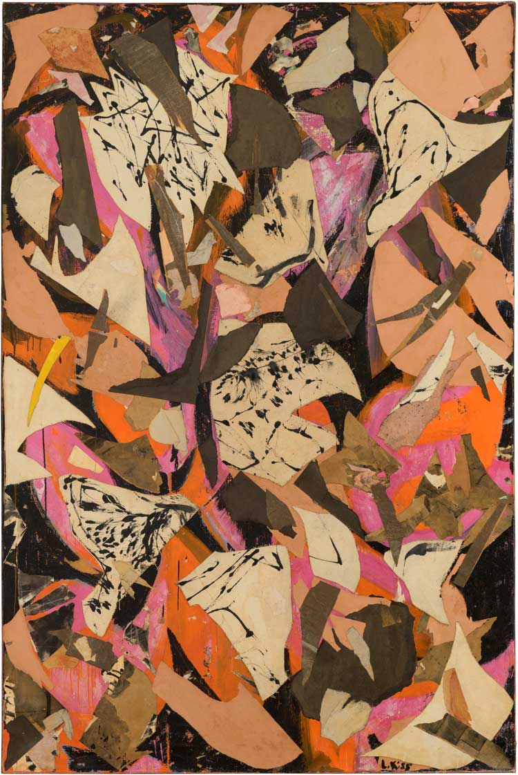 Lee Krasner, Bald Eagle, 1955. Oil, paper, and canvas collage on linen,
195.6 x 130.8 cm. Courtesy of ASOM Collection. © 2022 Pollock-Krasner Foundation / Artists Rights Society (ARS), New York.