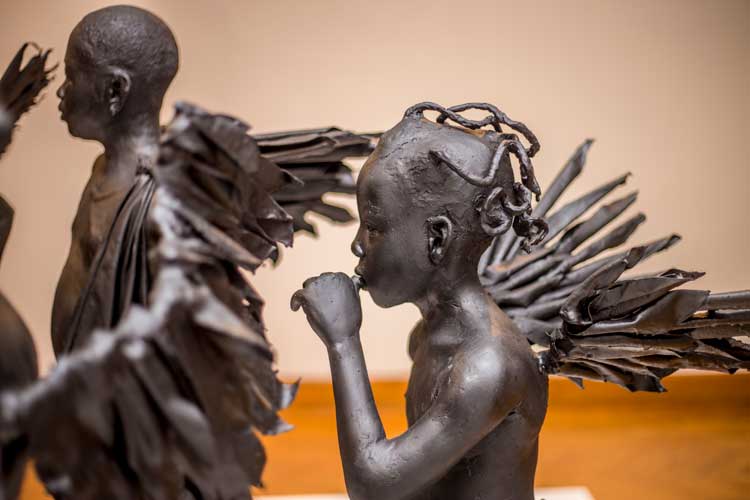 Péju Alatise. Flying Girls, 2016 (detail). Fibreglass, metal, resin and black paint. Photo © Péju Alatise.