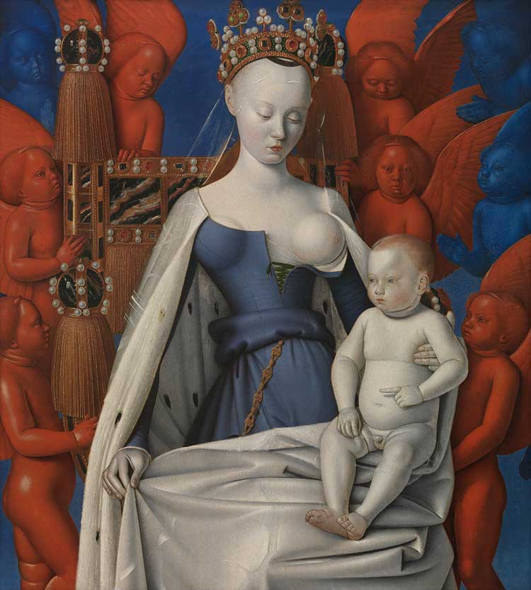 Jean Fouquet, Madonna Surrounded by Seraphim and Cherubim, c1450. KMSKA collection.