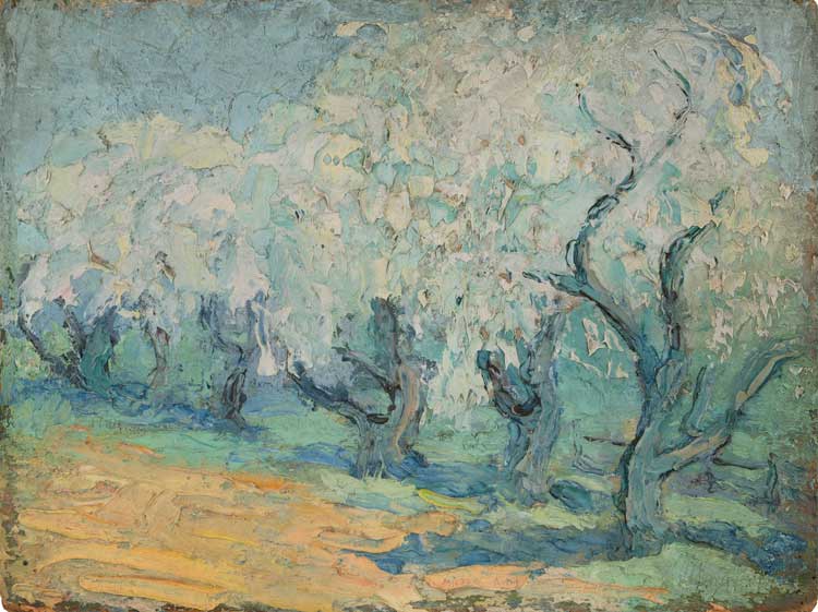 Milton Avery, Blossoming, 1918. Oil on board, 27.9 x 38.1 cm. Milton Avery Trust. Photo: Adam Reich. © 2022 Milton Avery Trust / Artists Rights Society (ARS), New York and DACS, London 2022.
