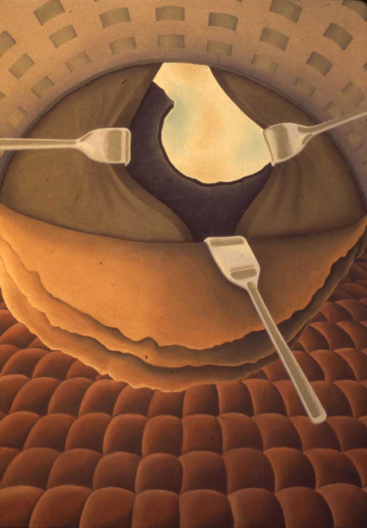Cynthia Carlson. Untitled Inscape #1, 1970. Oil on canvas, 60 x 42 in. Courtesy of the artist and Richard Saltoun Gallery, London.