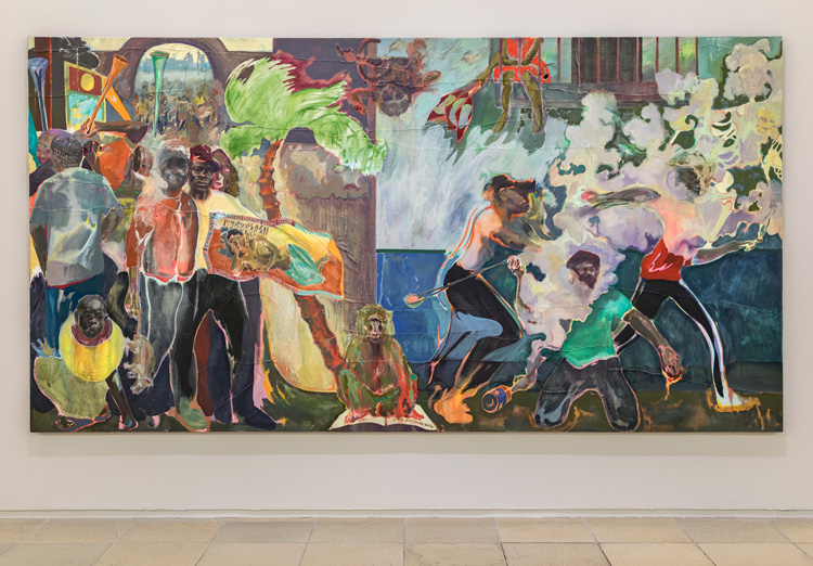 Michael Armitage. The promised land, 2019. Installation view, Paradise Edict, Haus der Kunst, Munich, 2020. Photo: Markus Tretter.