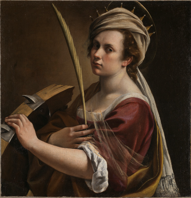 Artemisia Gentileschi. Self Portrait as Saint Catherine of Alexandria, c1615-17. Oil on canvas, 71.4 × 69 cm. © The National Gallery, London.