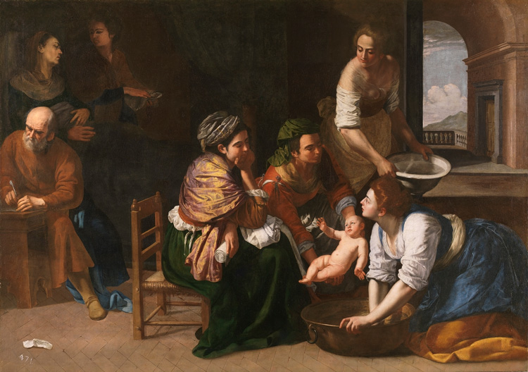 Artemisia Gentileschi. The Birth of St John the Baptist, c1635. Oil on canvas, 184 × 258 cm. © Museo Nacional del Prado, Madrid (P000149).