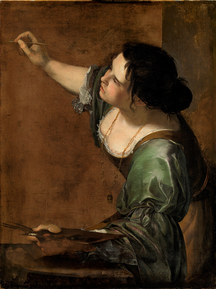 Artemisia Gentileschi. Self Portrait as the Allegory of Painting (La Pittura), c1638-9. Oil on canvas, 98.6 × 75.2 cm. Royal Collection Trust / HM The Queen (405551). Royal Collection Trust / © Her Majesty Queen Elizabeth II 2019.