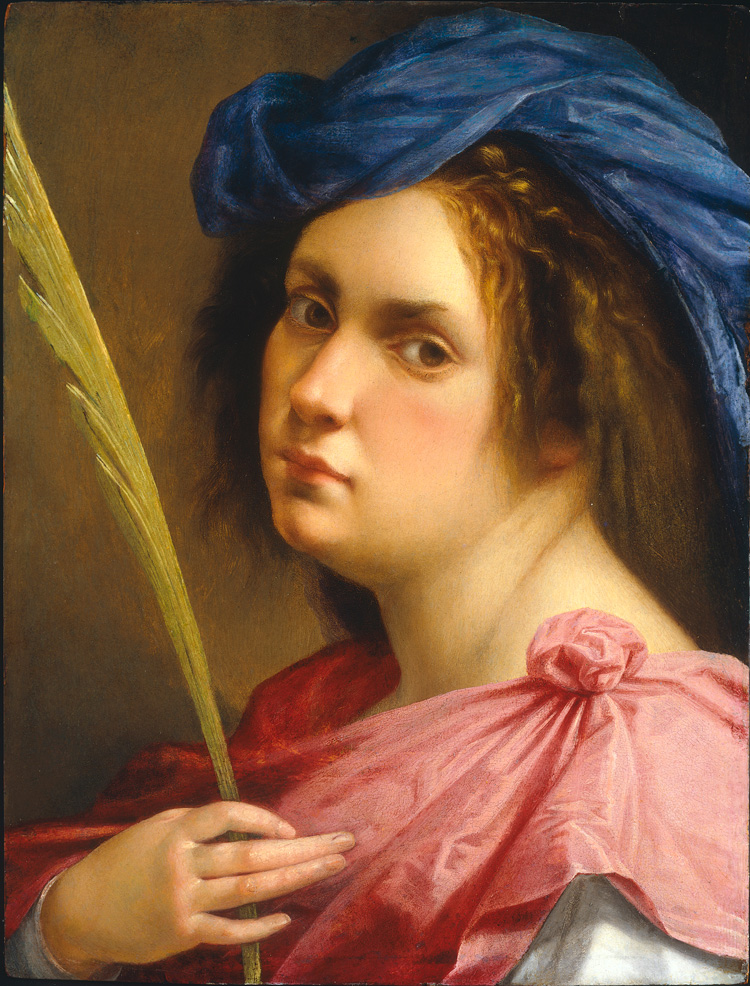 Artemisia Gentileschi. Self Portrait as a Female Martyr, c1613-14. Oil on panel, 31.8 × 21.8 cm. Private collection. © Photo courtesy of the owner.