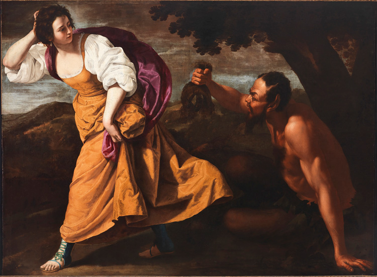 Artemisia Gentileschi. Corisca and the Satyr, c1635-7. Oil on canvas, 155 × 210 cm. Private collection, Italy. © Photo courtesy of the owner.