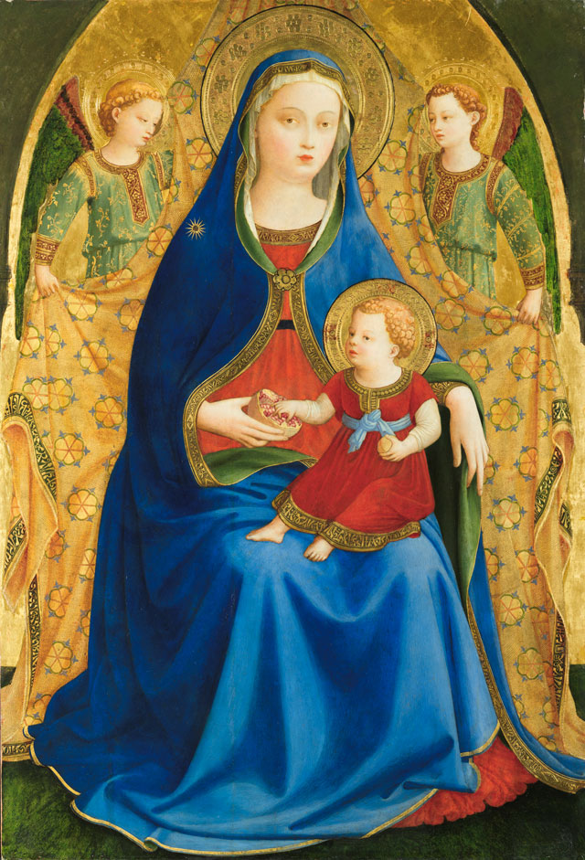 Fra Angelico. Virgin of the Pomegranate, c1424–25. Tempera and gold on panel, 87 × 59 cm. Madrid, Museo Nacional del Prado. Adquirido en 2016 con la colaboración de la Fundación Amigos del Museo del Prado.