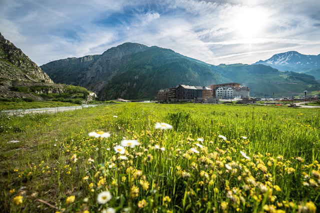 Andermatt landscape with new town Reuss in centre, Summer 2018. Photo: ASA Valentin Luthiger.