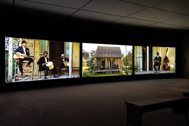 John Akomfrah, Precarity, 2017. Ballasts of Memory installation view, BALTIC Centre for Contemporary Art, 2019. Photo: Rob Harris © 2019 BALTIC Courtesy of the artist, Smoking Dogs Films and Lisson Gallery.