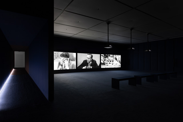 John Akomfrah, The Unfinished Conversation, 2012. Ballasts of Memory installation view, BALTIC Centre for Contemporary Art 2019. Photo: Rob Harris © 2019 BALTIC. Courtesy of the artist, Smoking Dogs Films and Lisson Gallery.