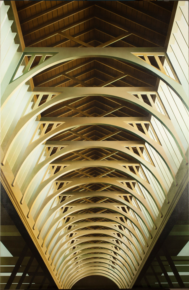 Ben Johnson. Market Arcade, 1986. Acrylic on canvas,
78 1/4 x 51 7/8in (199 x 131 cm). Museum of London.