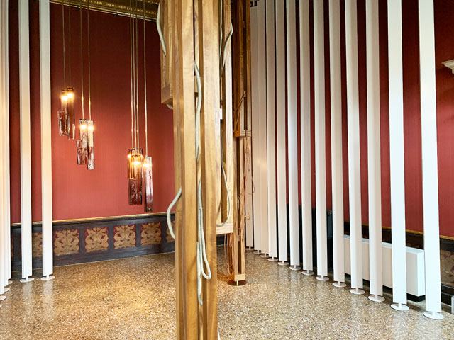 Leonor Antunes: a seam, a surface, a hinge or a knot, installation view, Portugal in Venice 2019. Photo: Martin Kennedy.