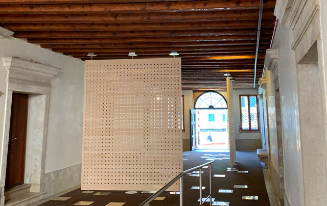 Leonor Antunes: a seam, a surface, a hinge or a knot, installation view, Portugal in Venice 2019. Photo: Martin Kennedy.