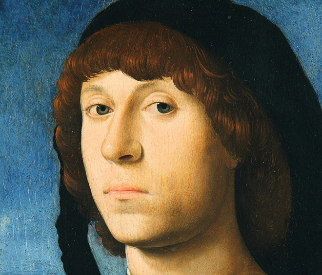 Antonello da Messina, Portrait of a Young Man, 1478. Oil on walnut, 20.4 x 14.5 cm. Staatliche Museum, Gemäldegalerie, Berlin. © 2018. Photo: Scala, Firenze/bpk. Bildagentur fuer Kunst, Kultur und Geschichte, Berlin.