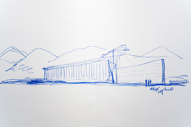 Tadao Ando – Emaki Drawings, installation view, Château La Coste, Provence, France.