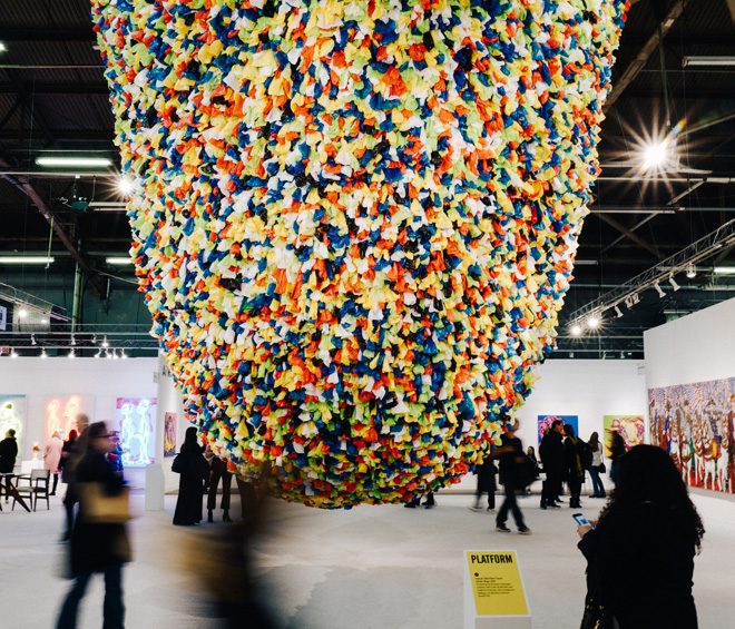 Pascale Marthine Tayou, Plastic Bags, 2019. Presented by Richard Taittinger Gallery, New York, and Galleria Continua, San Gimignano, Beijing, Les Moulins, Havana. Photo @ Mike Vitelli.