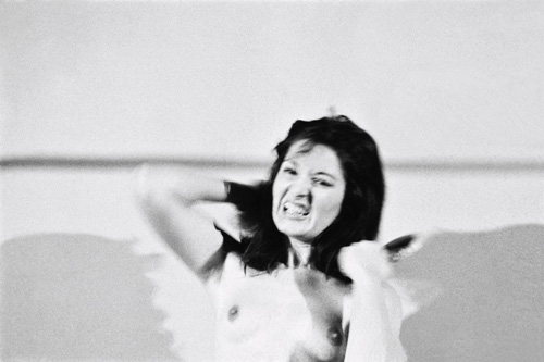 Marina Abramović. Art Must Be Beautiful, Artist Must Be Beautiful. Performed in 1975 for one hour at Charlottenburg Art Festival, Copenhagen
Still from video (black and white, sound). 22:30 min.