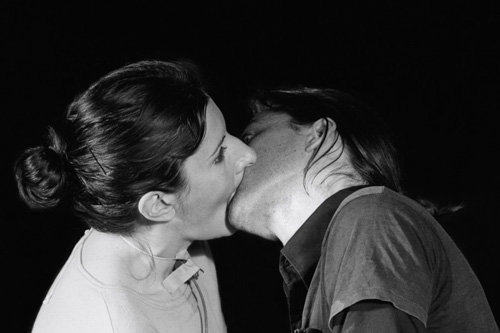 Marina Abramović and Ulay. Breathing in/Breathing out, first performed in 1977 for 19 minutes at the Student Cultural Center, Belgrade. 16mm film transferred to video (black and white, sound). 10:26 minutes.