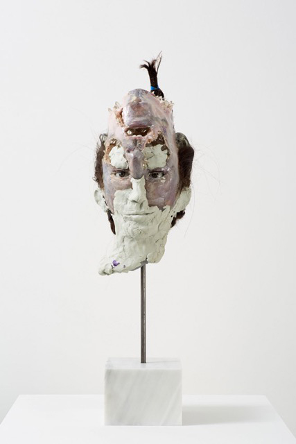 David Altmejd. Young Mother, 2015. Polyurethane foam, epoxy clay, epoxy gel, acrylic paint, quartz, resin, synthetic hair, synthetic lashes, glass eyes, steel, marble, 66 x 18 x 25 cm (26 x 7 1/8 x 9 7/8 in).