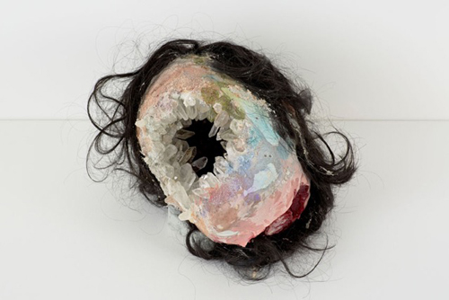 David Altmejd. Anand, 2015. Polyurethane foam, epoxy clay, epoxy gel, acrylic paint, resin, quartz, synthetic hair, glitter,
20 x 28 x 32 cm (7 7/8 x 11 1/8 x 12 5/8 in).