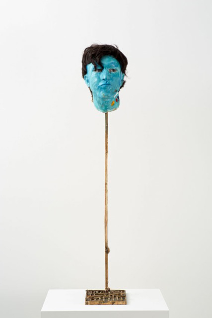 David Altmejd. Regret, 2015. Polyurethane foam, epoxy gel, glass eyes, acrylic paint, synthetic hair, bronze, 108 x 19 x 28 cm (42 1/2 x 7 1/2 x 11 1/8 in).