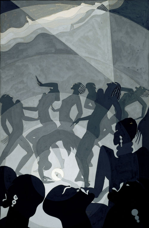 Aaron Douglas. Congo, c1928. Gouache and pencil on paperboard, 45.9 x 32.1 cm. North Carolina Museum of Art, Raleigh.