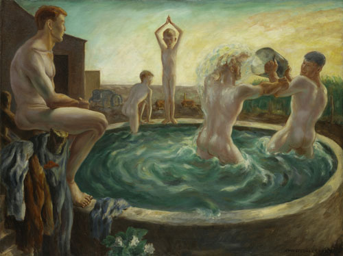 John Steuart Curry. The Bathers, c1928. Oil on canvas, 76.5 x 101.9 cm. The Nelson-Atkins Museum of Art, Kansas City.