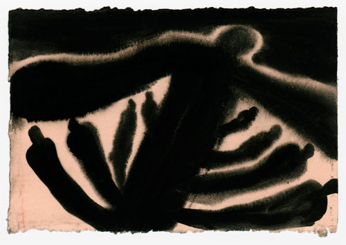 Antony Gormley. Commune IV, 1991. Carbon and casein on paper, 12.3 x 17.8 cm. © Antony Gormley.
