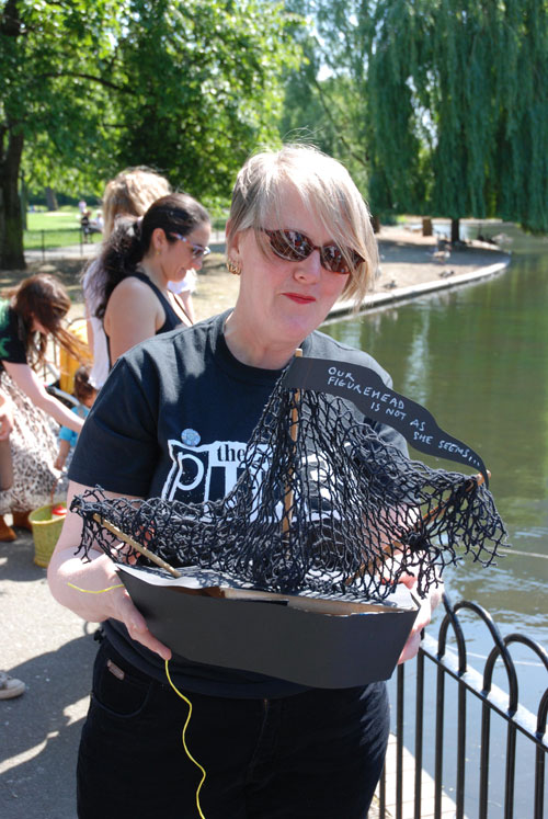 Anne Robinson with her boat, 2012.