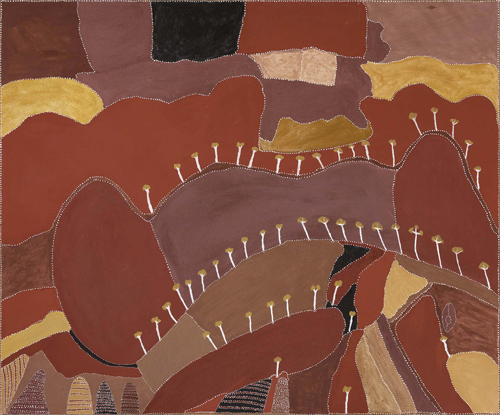 Patrick Mung Mung. Ngarrgoorroon country, 2006. Natural pigments on canvas, 152 x 183 cm.