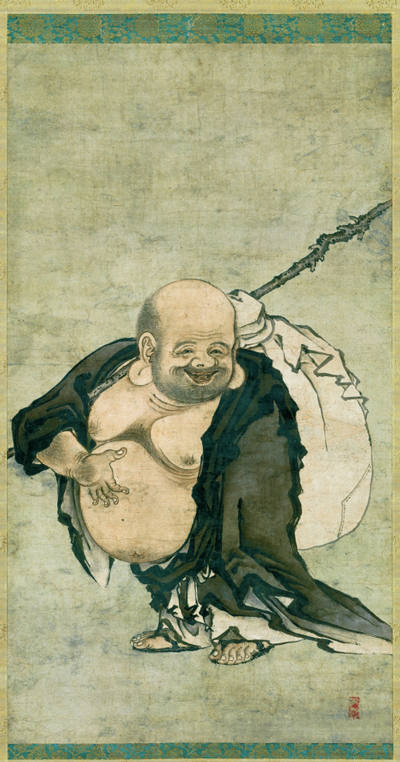Hotei. Kano Masanobu (1434–1530). Japanese, Muromachi period (1392–1573), late 15th–early 16th c. Hanging scroll, ink and light colors on paper; 81.5 x 44.8 cm. The John C. Weber Collection. © John Bigelow Taylor.